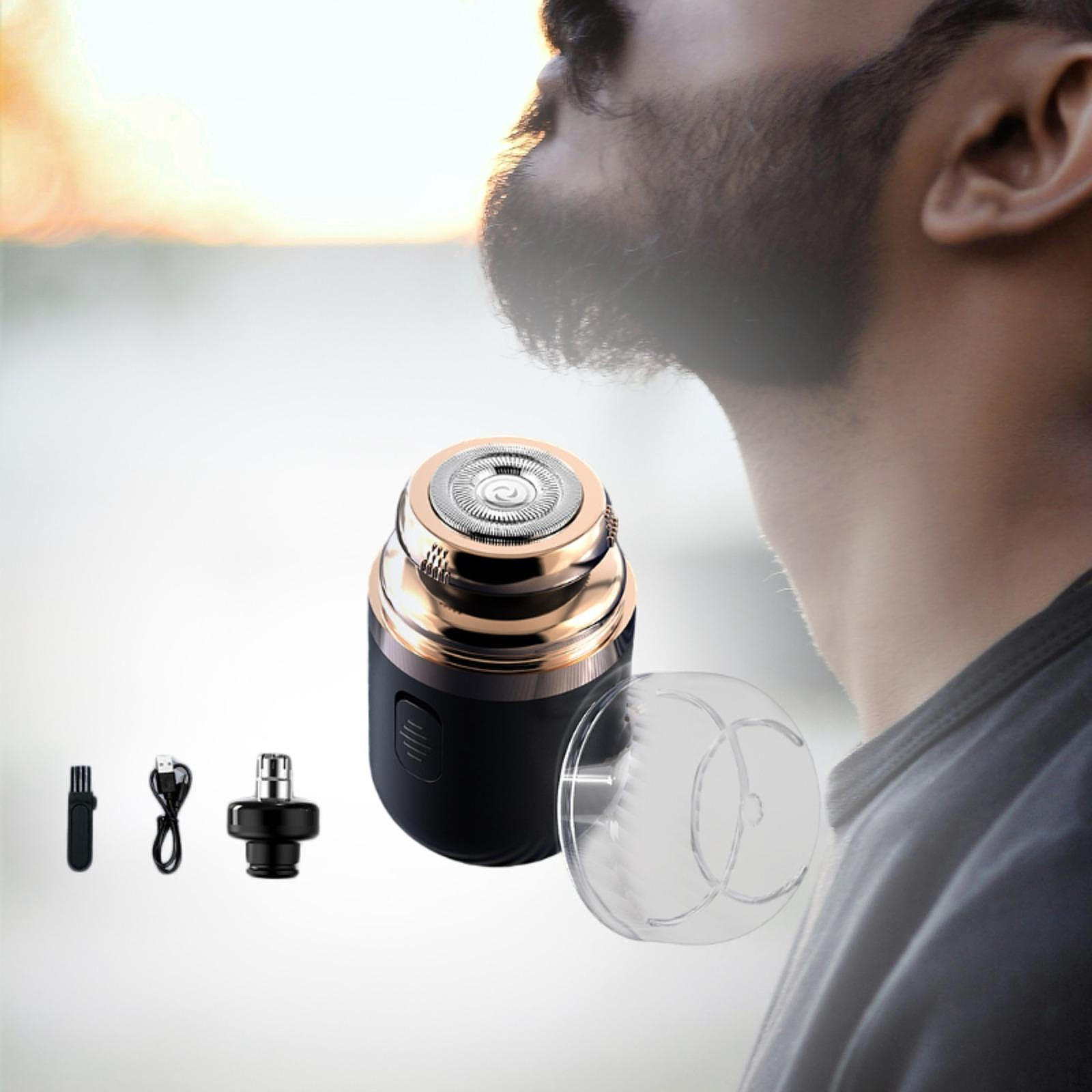 

Мини-электробритва беспроводная дорожная для офиса кемпинга командировки белая чёрный