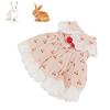 Pet Dress Cotton Breathable Soft Cherry Pattern Cute Pet Skirt for Puppy Bunny Small Pig
