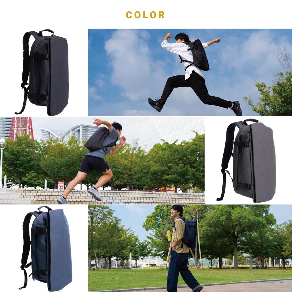 RUN JOURNEY Rundayspack2 Lightweight Running Backpack, Stable Business Bag for Running, Perfect for Commuting, Student Use, Water-Repellent (Black)