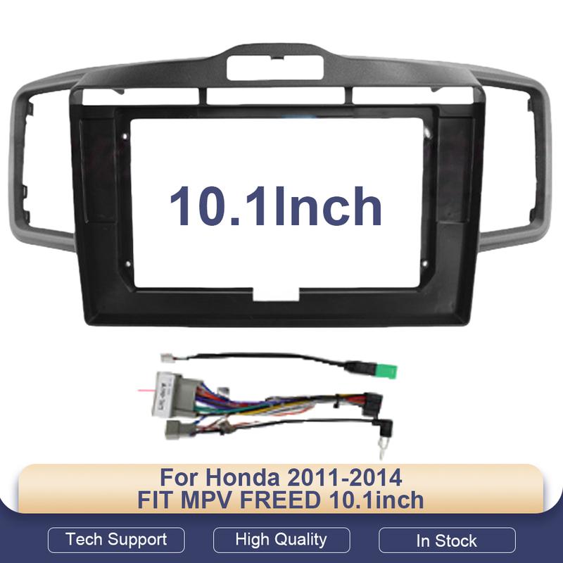 2 Din Car Dvd Fascia Multimedia for Honda 2011-2014 FIT MPV FREED 10.1inch MP3 MP5 Video Audiostereo Panel Frame Cables Harness