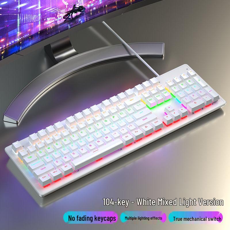 87/104 Key Mechanical Keyboard with Blue, Black, Red, Brown Switches for Gaming and Typing - Wired Universal for Desktop/Laptop