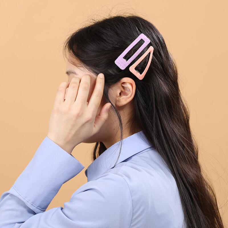 Triangle snap pin 2-piece set (Indie Pink + Light Purple)