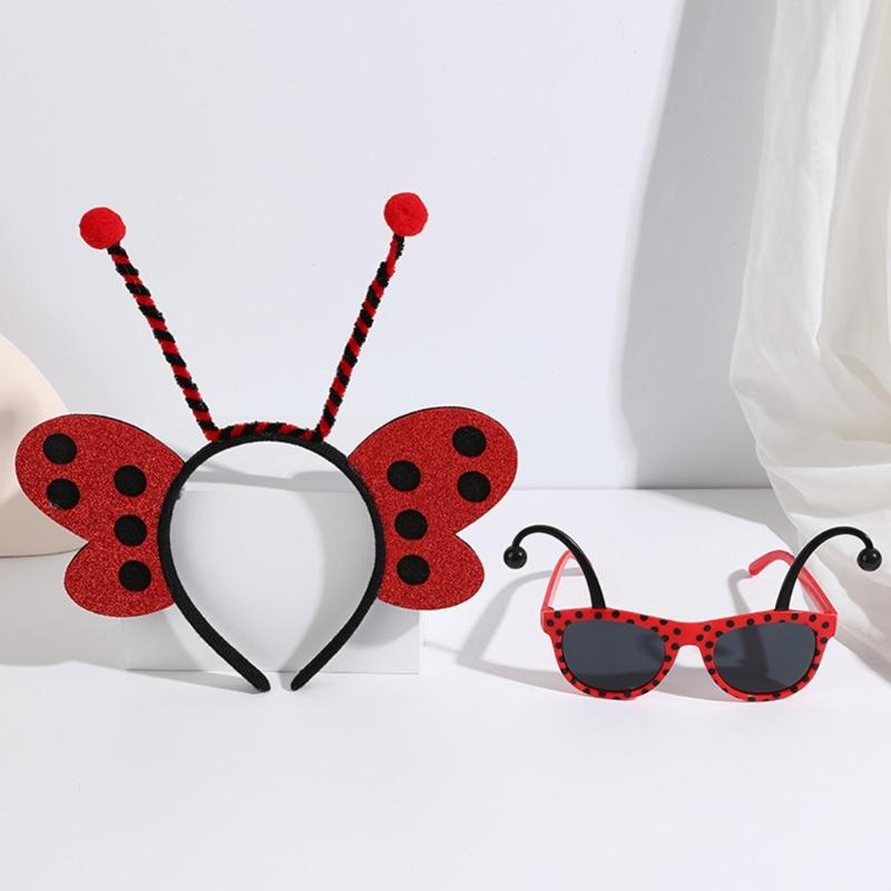 Hummel Kostümset für Kinder Erwachsene Bienenkostüm Ohren Stirnband Antenne Sonnenbrille für Halloween Cosplay Party Requisiten