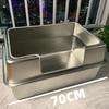 Stainless Steel Jumbo Cat Litter Box Open Type Cat Bedpans Low-Entry Kitty Toilet with Anti-Splash Design Pet Potty for Kittens