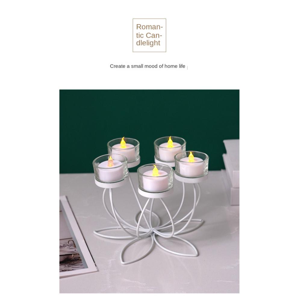 Iron Candlelight Dinner Props Holder Table Decoration Romantic Candle Stand Home
