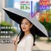 RINRE Folding for Men and UV Full Silver Parasol, Tri-Fold, Women, Lightweight, Compact, Water-Repellent, Protection, Cooling, Blackout,