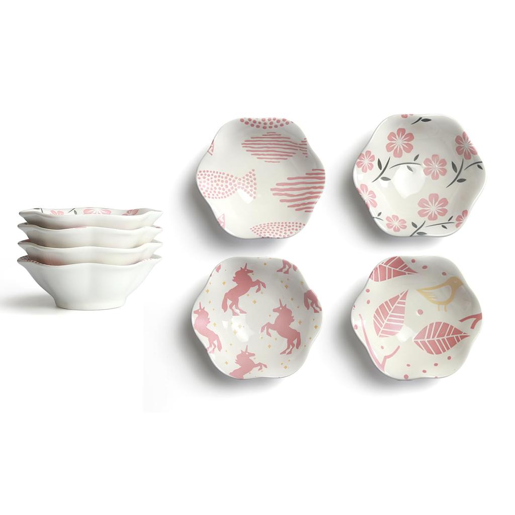 YFWOOD Small Small 4 Small Bowl Diameter Height 3 Capacity Mini White and Pork Appetizer Seasoning Soy Pickle For Microwave Dishwasher Japanese