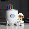 Queen-b Astronaut Pen Stand, Stylish and Cool Pen Holder, Desk Stand, Tabletop Storage for Stationery, Pencils, Writing Utensils, and Brushes, for