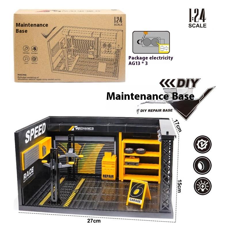 Reparatiewerkplaats Parkeerplaats Doe-het-zelf Reparatiewinkel Auto Winkel Display Scène Fotografie Requisieten Auto Model Garage Plaatsing Scène Slaapkamer Decoratie