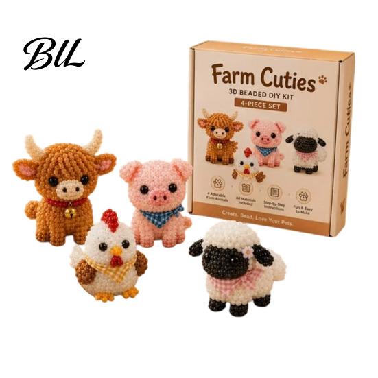 Glass Bead Embroidery Set 3D Beaded Animal Kit, DIY Beading Kit for Beginners, Handmade Craft Highland Cow/Butterfly/Owl Adults, Teens G