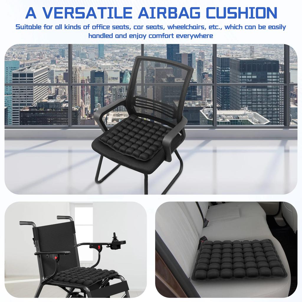 Inflatable Seat Cushion Portable Travel Air Seat Cushion 49 Airbag Comfortable TPU Air Sitting Pad for Home Office Car Traveling