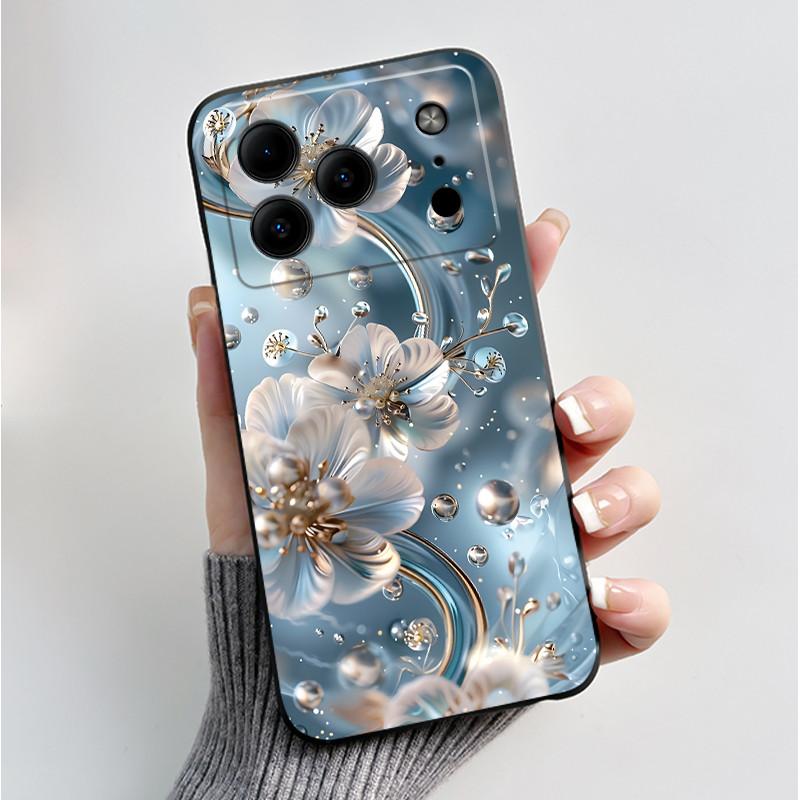 For Doogee Note 56 Case Luxury Fashion Butterfly Flowers Black Soft TPU Silicone Phone Cover for Doogee Note56 Shockproof Casing