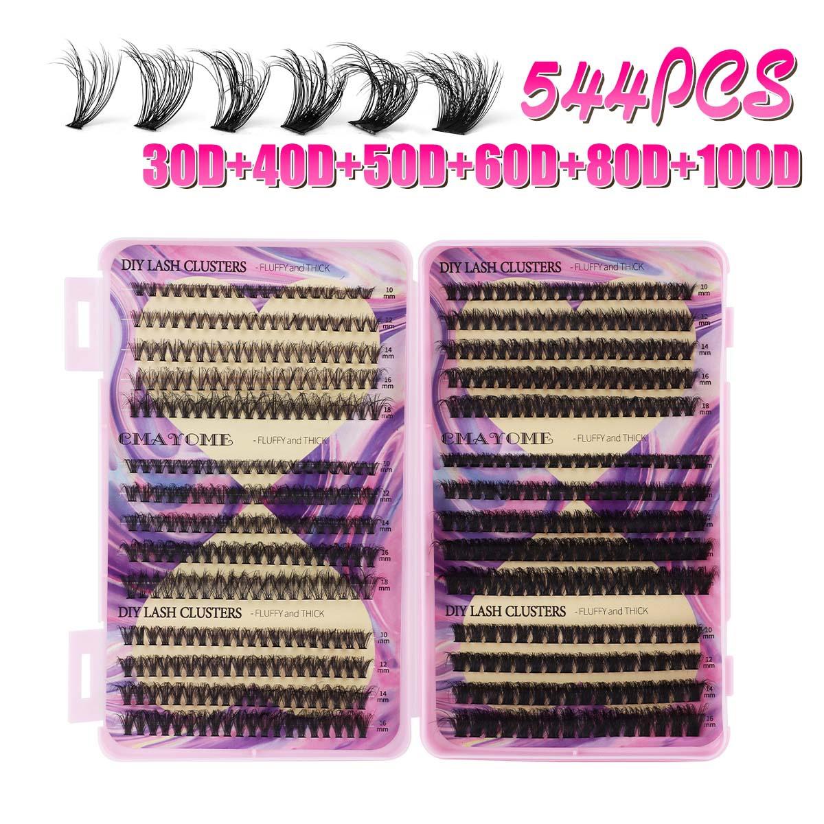 

544 Clusters Of Dense D-Song Mixed Single Cluster False Eyelash Set 30D100Ddiy Segmented Eyelashes