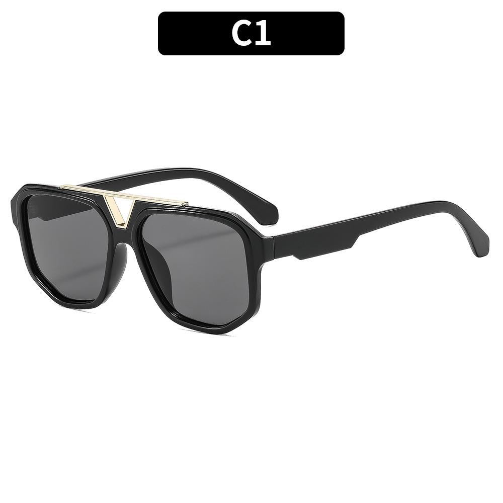 European and American box retro classic double beam pilot sunglasses versatile outdoor sunscreen fashion sunglasses