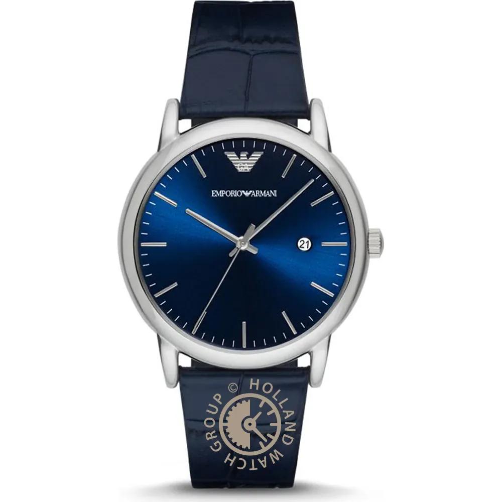 

Emporio Armani Luigi Slim Blue Leather Men s Quartz Watch with Date AR2501 синій