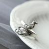Adjustable Open Ring Women Men Vintage Design Sterling Animal Motif Finger