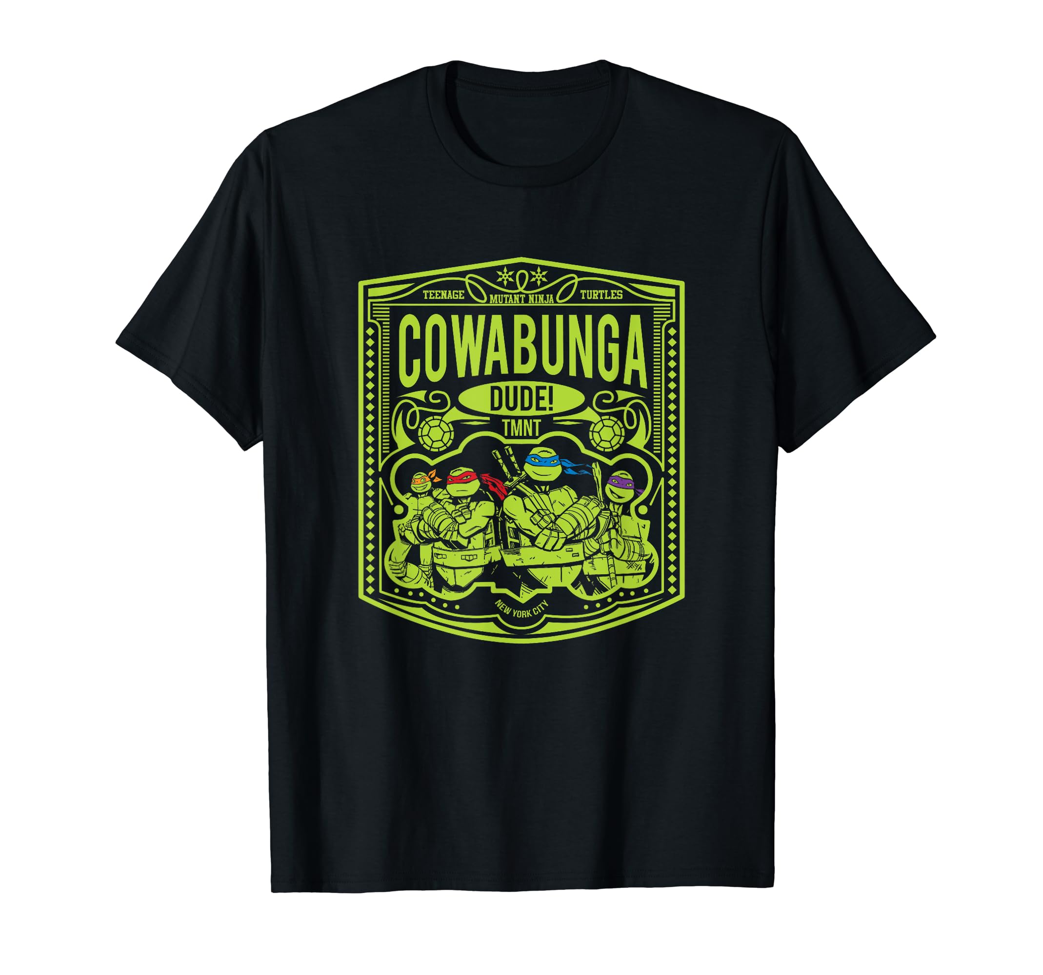

Teenage Mutant Ninja Turtles Cowabunga Dude Neon Badge T-Shirt