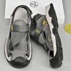 Herrsandaler Sommar Mesh Andningsbara Strandskor Mjuk Sula Anti-Slip Sport Herrskor Utomhus Bekväma Flip Flop Sandaler