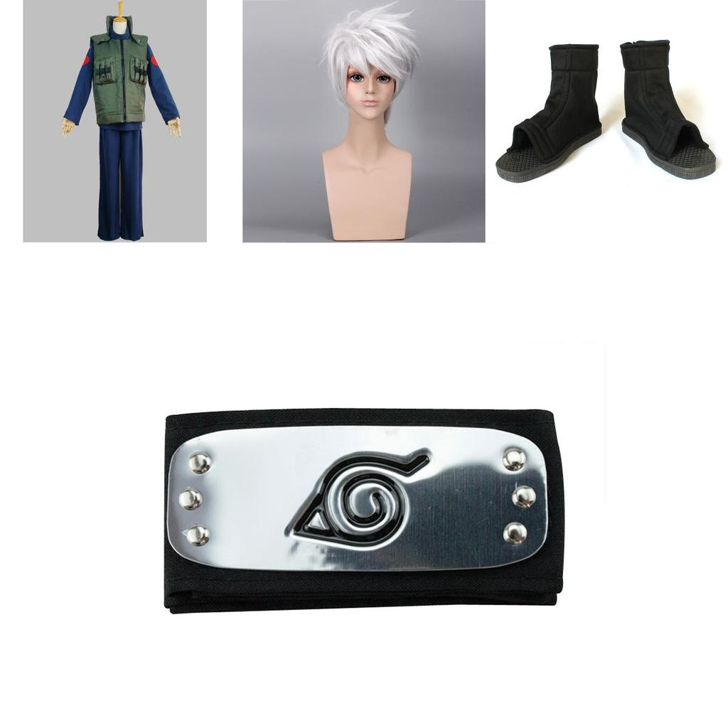 Prémiová kvalita Nový Naruto Cosplay kostým Kakashi Hatake Kompletní oblek na Halloween