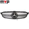 CFC1 2026 Hot Chrome Black Diamonds Style Bumper Grille With Illuminated LED OE Style Star Emblem For Mercedes Benz C-Class W205 2015