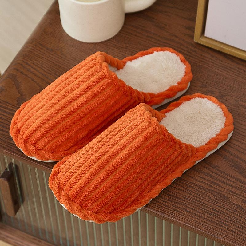 Cotton slippers non-slip home floor wool slippers winter home couple indoor shoes factory cargo pass