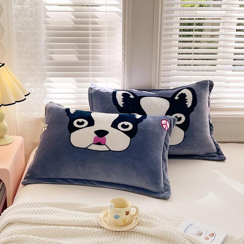 

2PCS Microfiber Keep Warm Throw Pillow Case Winter Gentle Euro Sham designed for BedCustom Size Cushion Cover Sofa Decoration Pillowcase 2pc Pillowcases