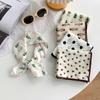 Silk scarf neck small square scarf high-end new versatile decorative small scarf polka dot headscarf pastoral hair band tied hair