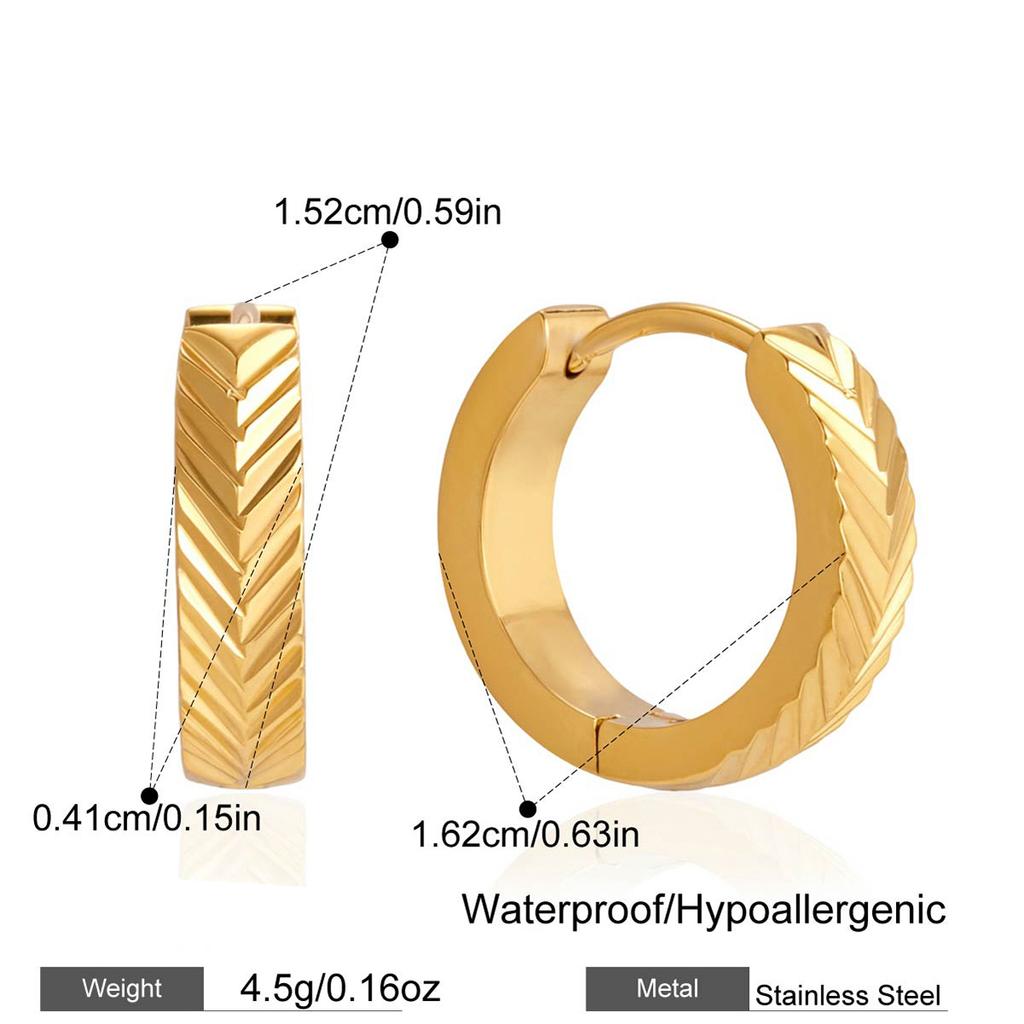  Minimalist Stainless Steel Woven Texture Earrings for Women Autumn Winter Style Daily Wear Fashion Waterproof  Jewelry
