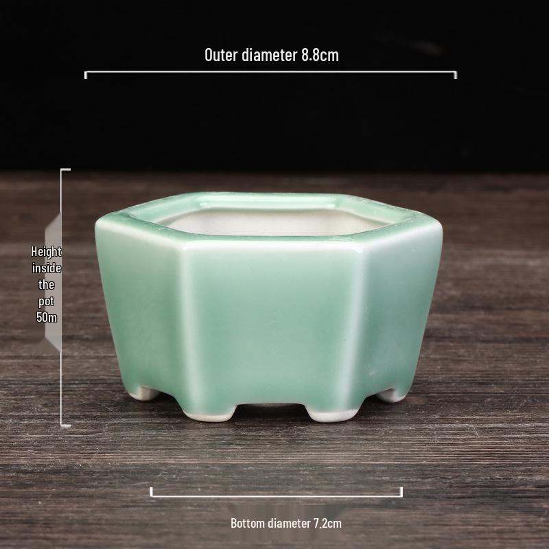 Ceramic Purple Clay Succulent Bonsai Pot - High-End Glazed Mini Flower Pot 
