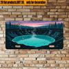 2D Flat, 1pc, for Decoration Only, 12x6 Inch Crater Hot Lake Forest Dusk Landscape Vintage Aluminum License Plate, for Home Cafe Bar Wall and Car Deco