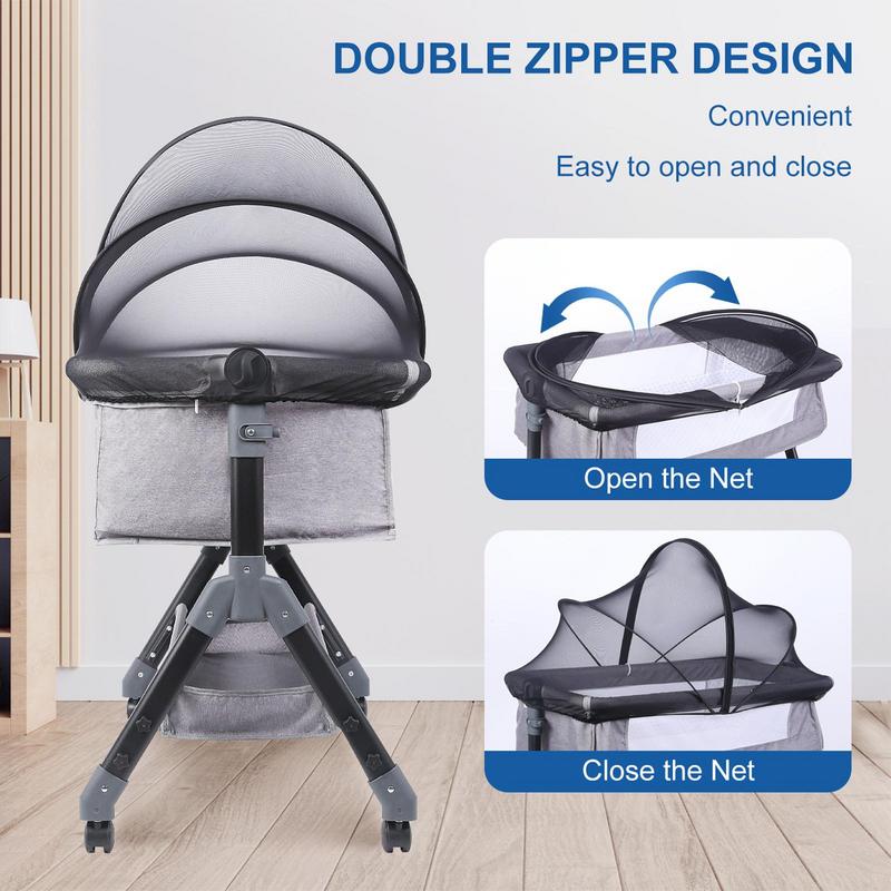 Bassinet Netting Cover Baby Mosquito Net Tent Breathable Foldable Mesh For Rocking Cradle Stroller Playard Toddler Hammock Small