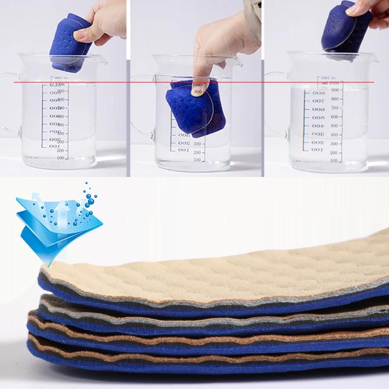Cowhide Insoles Men Women Genuine Leather Shoe Sole Pad Deodorization Shock Absorption Running Insert Sweat Breathable Cushion