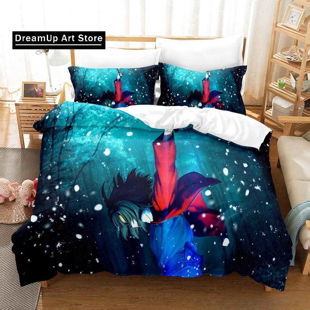 Set de lenjerie de pat cu imprimare 3D Anime Boundary of Emptiness Ryougi Shiki Băieți Fete Twin Queen Full Size Husă de pilota Față de pernă Set de pat Adu