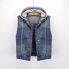 Spring and Autumn Slim Fit All-match Pocket Casual Denim Vest Women Short Vest Plus Size Jacket