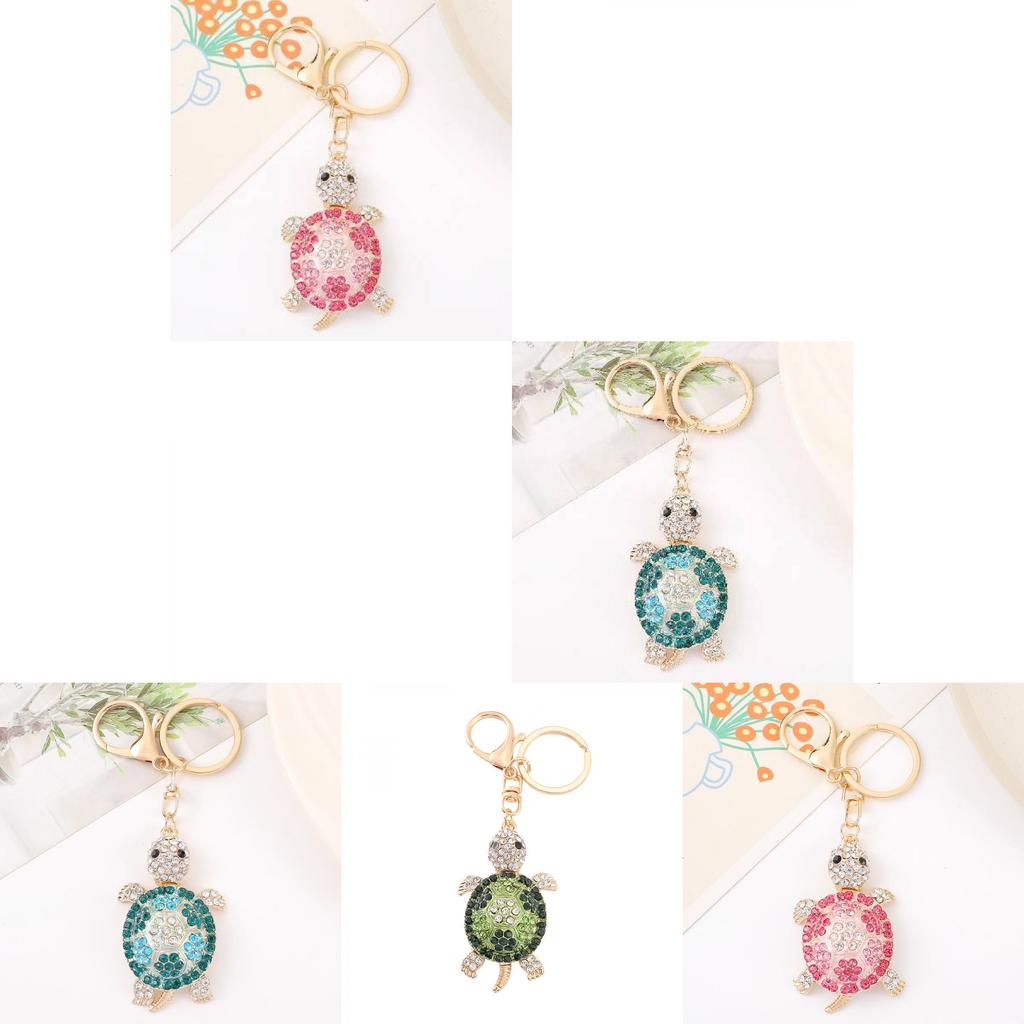 Charming Zinc Alloy Turtle Keyring With Shiny Crystals Great For Friends And Loved Ones
