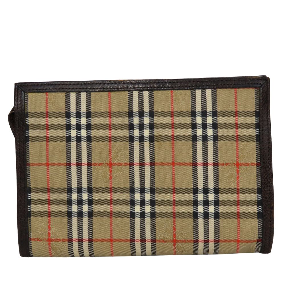 Pouzdro Burberrys z plátna/kůže Nova Check béžové Tmavě hnědé pouzdro na příslušenství