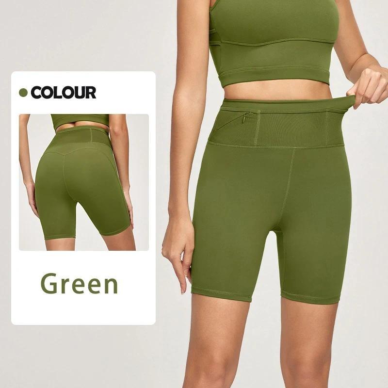 

Женские быстросохнущие спортивные шорты с антибактериальной подкладкой и полной талией для марафона, бега, йоги, велоспорта M зелёный