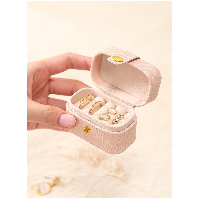 Mini Ring Box, Portable Earring Jewelry Box, Leather Earring Ring Storage Box, Jewelry Box