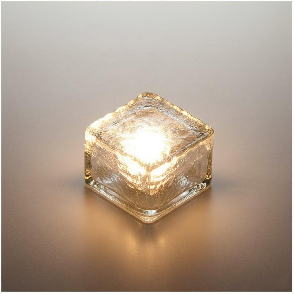 

Solar LED Ice Brick Light Large Outdoor Water Resistant Decorative Patio Park Lighting Garden Pathway Lamp теплим білим кольором