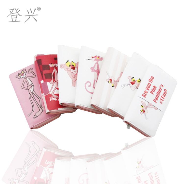 New Creative Pink Panther Ladies Long PU Wallet, Printed Clutch