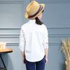 Camisa escolar para adolescentes, blusa para niña, blusa blanca de algodón de manga larga con dibujos animados, Tops bordados, ropa para niños para primavera y otoño