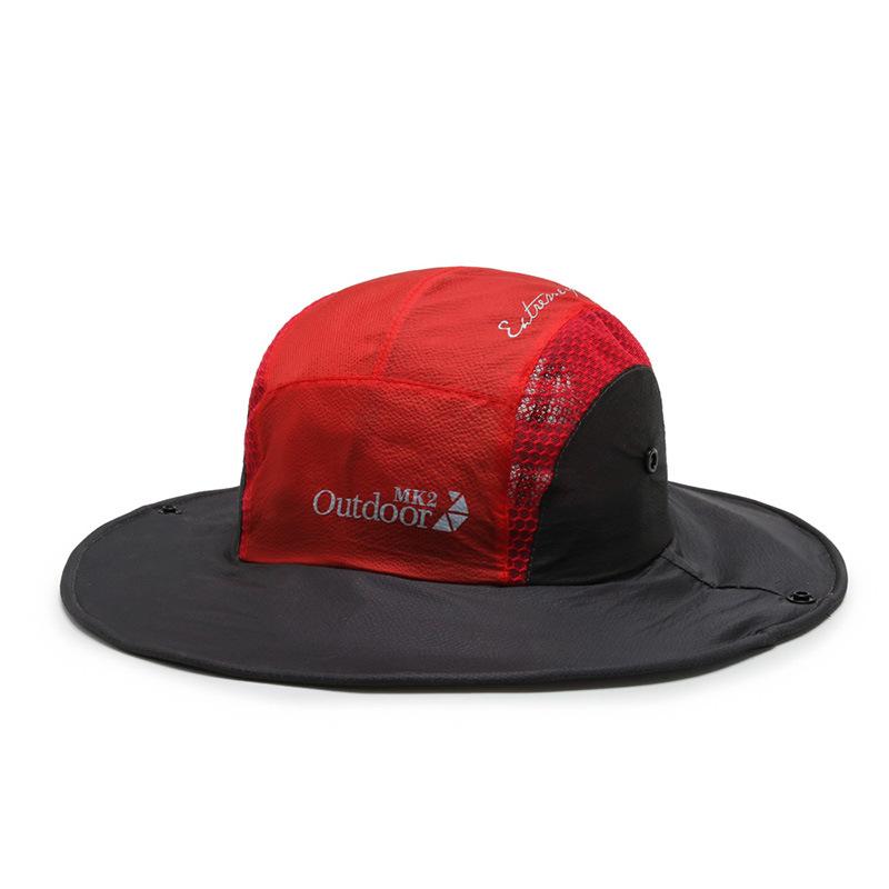 New mesh breathable bucket hat men's and women's outdoor shading big edge sun hat fishing hat