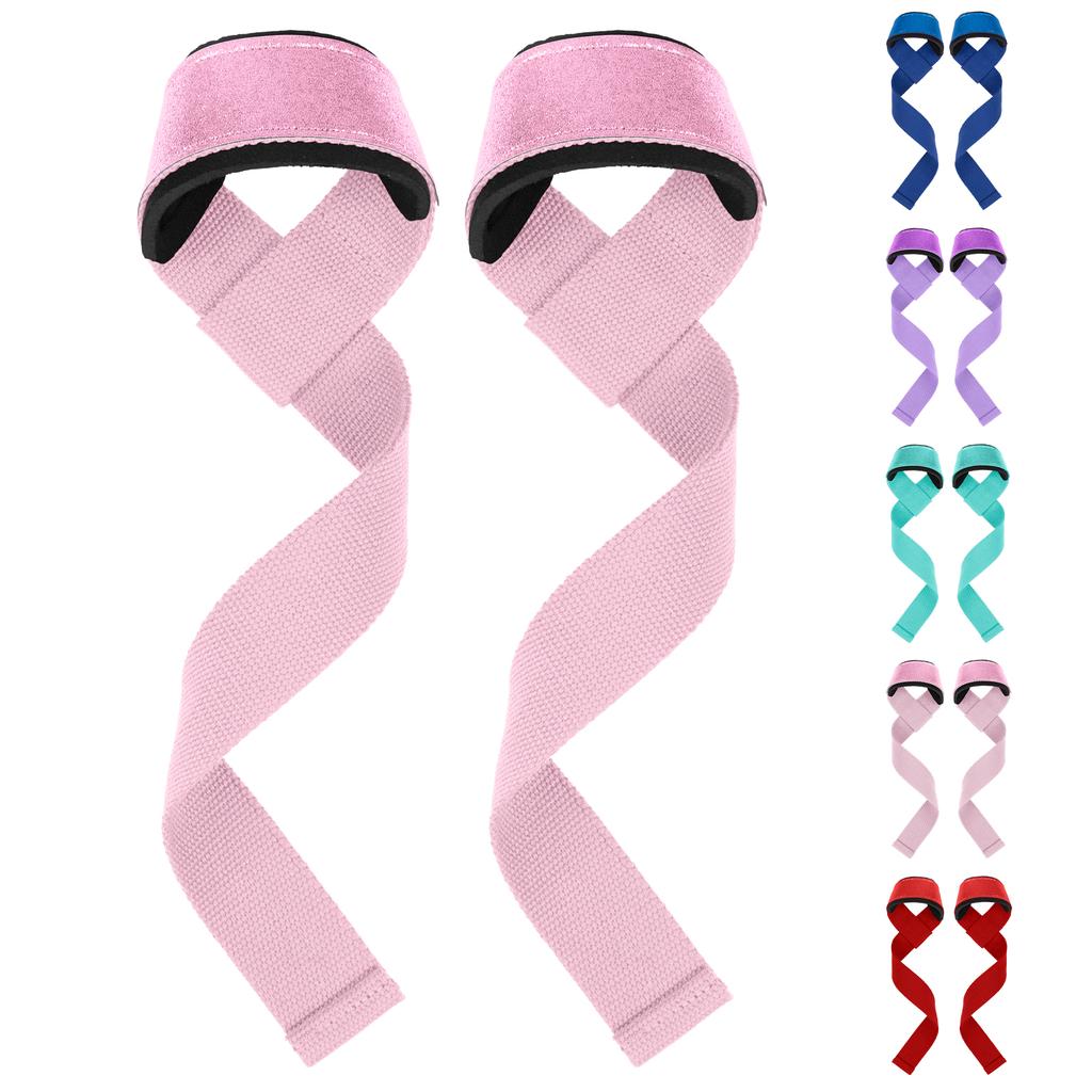 LADYGLOW Comfortable Weightlifting Straps Breathable Non Slip Glitter Lifting Straps Wrist Protector for Fitness Gym Workout