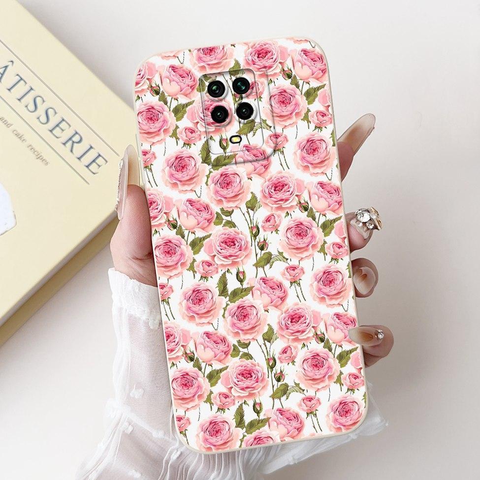 Casing For Redmi Note 9 9S 9Pro 4G Back Cover For Redmi Note 9 Pro Case Cute Cartoon Fashion Flowers Silicone Shockproof Bumper