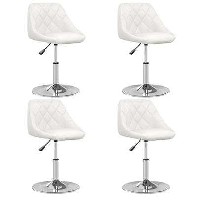 Vidaxl Dining Chairs, 4 Pcs, White, Upholstered In Faux Leather