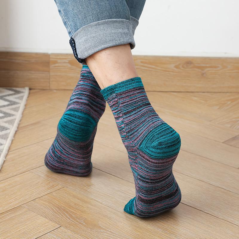 5 Pairs Cotton Happy Socks With Toes Colorful Young, Casual, Fashion Soft Elastic Five Finger Socks Street Fashion Sokken