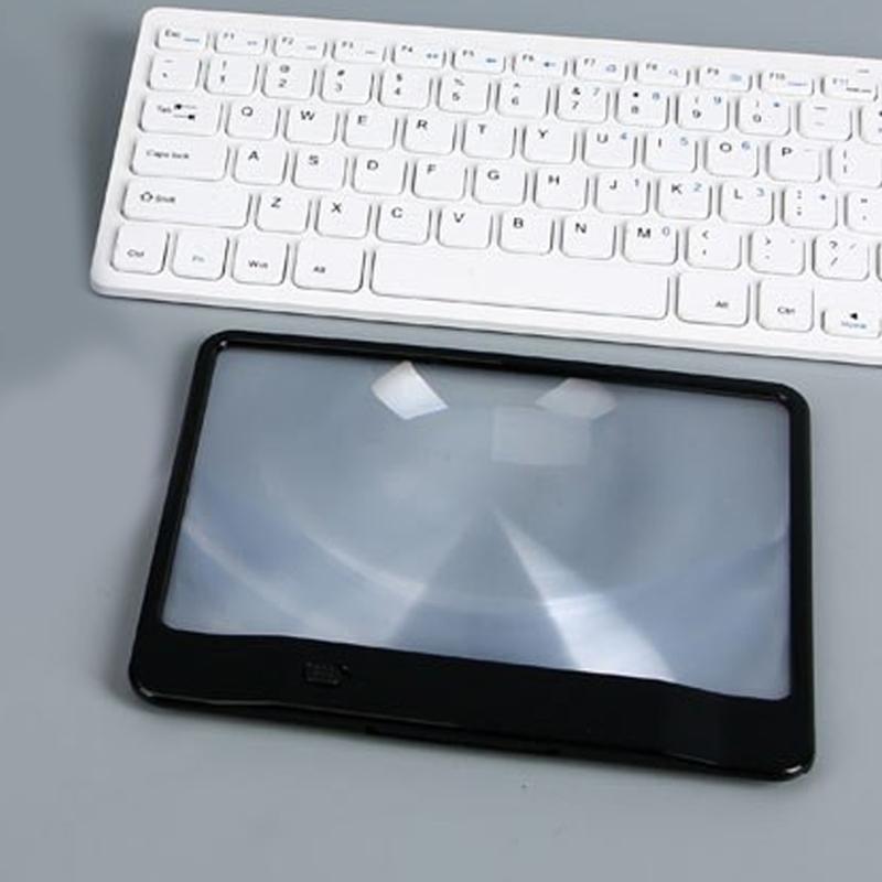 Lighted Reading Magnifier with 3X Sheet-Form PVC Lens and Physical Control, Broad Handheld Aid for Newspapers, Textbooks, Instructions, and Labels