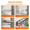 Modern Kitchen Wall Mount Spice Rack With Stainless Steel Shelves For Home Use