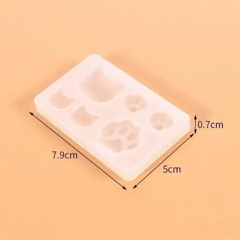 New Creative Small Cat Claw Crystal Epoxy Resin DIY Silicone Mold Cat Face Cat Claw Keychain Jewelry Pendant Mold Home Supplies