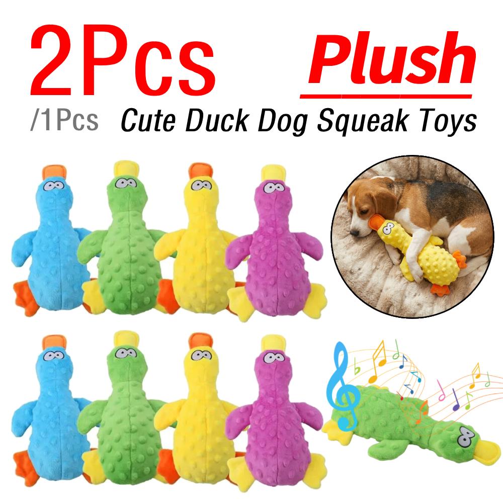 1/2Pcs Pet Plush Toy Dog Calming Duck Companion Sleeping Duck Toys Chew Toy Durable Squeaky for Puppy Pet Teeth Cleaning Chew